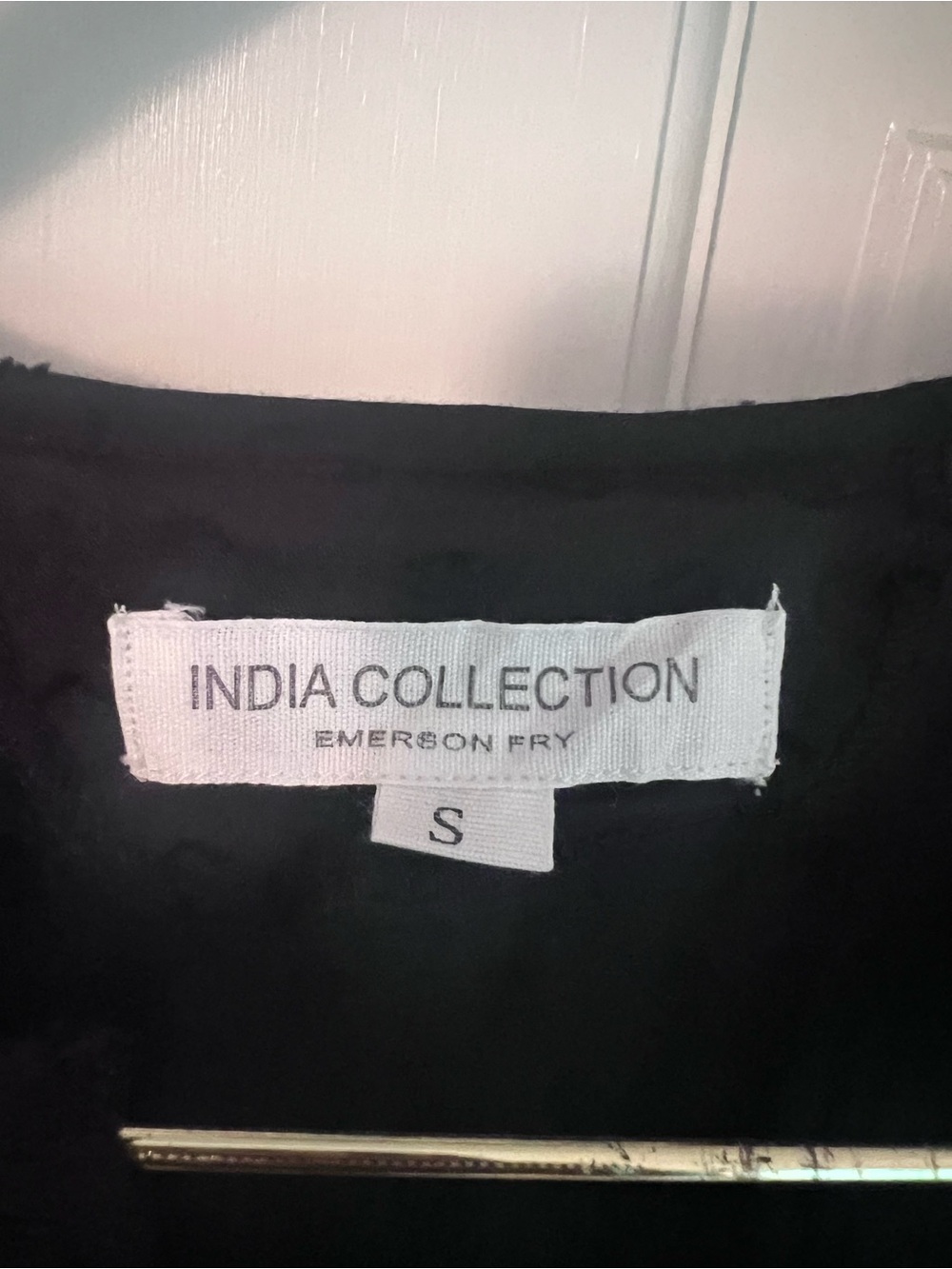 Emerson Fry India Collection Surya Swiss Dot Black Maxi Dress Size Small. - Picture 11 of 11